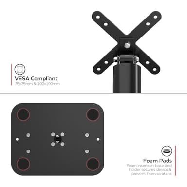 CTA Digital Hyperflex Kiosk Stand Heavy-Duty Universal VESA Compatible Desk Kiosk Mount with 4 USB 3.0 Data Transfer and Charge Hubs and Special Anti-Rust Coating - Black (ADD-QRUSBKB) - Image 6