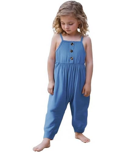 Mikrdoo Baby Girls Clothes Cute Solid Color Toddler Clothing Infant Summer Blue 2 3T - Image 1