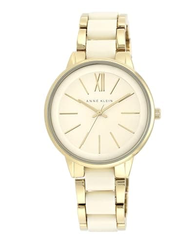 Anne Klein Women's AK/1412IVGB Gold-Tone and Ivory Resin Bracelet Watch - Image 1