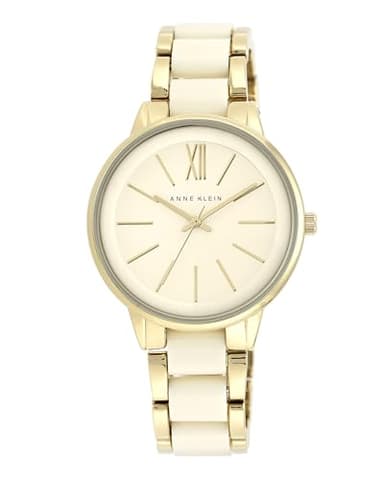 Anne Klein Women's AK/1412IVGB Gold-Tone and Ivory Resin Bracelet Watch - Image 1