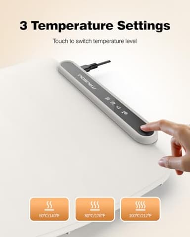 Food Warming Mat, iTRUSOU Electric Warming Tray Full Surface Heating to Keep Food Warm or Thawing, Versatile Food Warmer with 3 Temperature Setting for Parties Buffets Gatherings Holidays Daily Use - Image 3