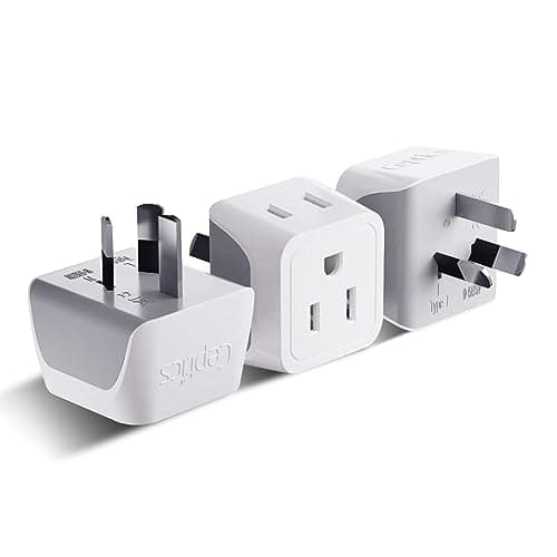 Ceptics Australia Power Plug Adapter, 2 in 1 Type I Plug Adapter, US to Australia , China, New Zealand Power Adapter with Dual USA Inputs, CE, RoHS - 3 Pack - Image 1