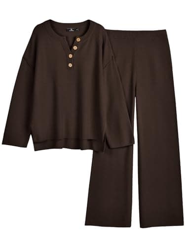 LILLUSORY Lounge Sets Womens Two 2 Piece Matching 2025 Fall Fashion Must Have Outfits Clothes Clothing Trendy Knit Sweater Loungewear Travel Sweatsuit Sweat Suit Sets - Image 1