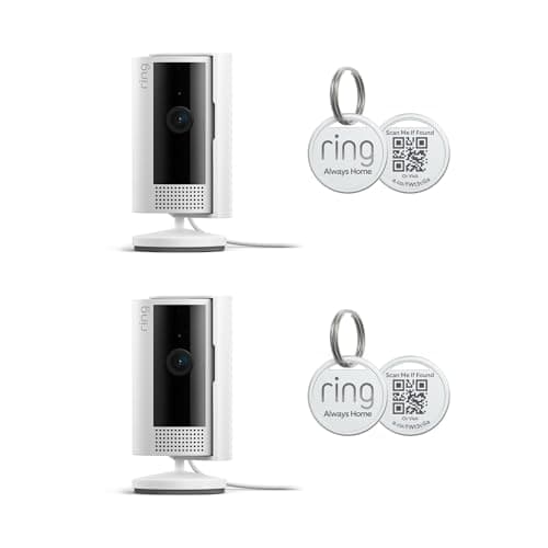 2 Ring Indoor Cam (2nd Gen), White with 2 Ring Pet Tag - Image 1