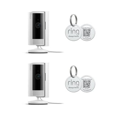 2 Ring Indoor Cam (2nd Gen), White with 2 Ring Pet Tag - Image 1