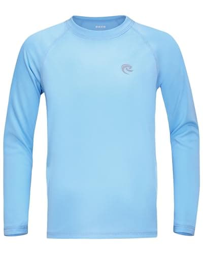 Boys UPF 50+ Swim Shirt Long Sleeve, 1 or 2 Pack UV Sun Protection Rash Guard, Youth Kids SPF Water Shirts for Beach Surf - Image 1