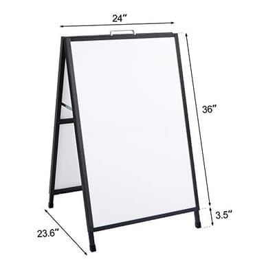 T-SIGN A-Frame Sign for Outdoors, Sidewalk Menu Board 24 X 36 Inch Folding Slide-in Board - Heavy Duty Portable Sandwich Board, Metal Double Sided 2 Corrugated Plastic Poster Boards for Restaurants - Image 9