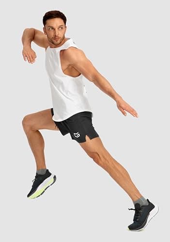 G Gradual Men's Running Shorts with Zipper Pockets Quick Dry Gym Athletic Workout 5" Shorts for Men (Black, Medium) - Image 6