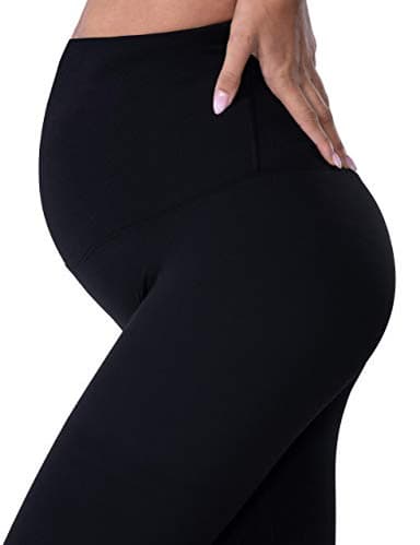 POSHDIVAH Women's Maternity Leggings Over The Belly Pregnancy Yoga Pants Active Wear Workout Leggings Black Medium - Image 5