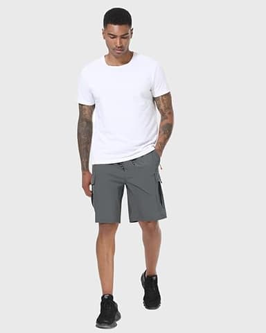 Men's Cargo Shorts Quick Dry Lightweight Stretch Hiking Shorts for Men with 5 Pockets No Lining Grey - Image 3