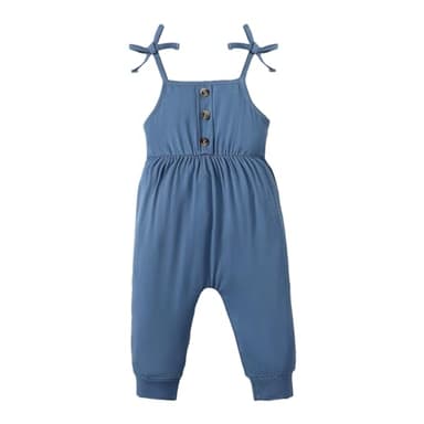 Mikrdoo Baby Girls Clothes Cute Solid Color Toddler Clothing Infant Summer Blue 2 3T - Image 6