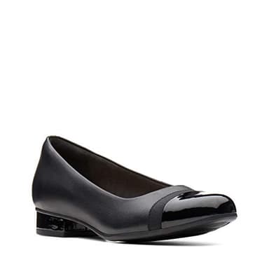 Clarks womens Juliet Monte Pump, Black Leather/Synthetic, 8.5 Wide US - Image 3