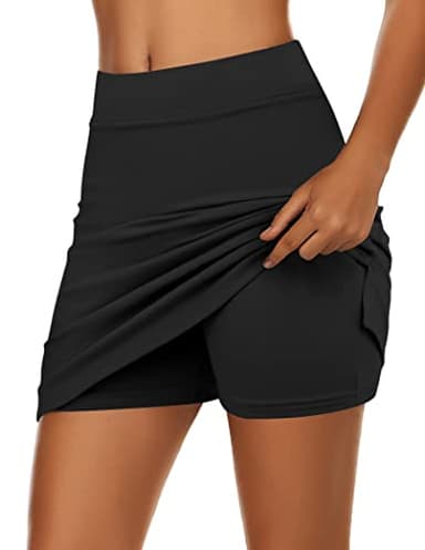 Ekouaer Golf Skort for Girls Comfy Active Athletic Skirt with Shorts Running Tennis Sport(FBA) Black - Image 2