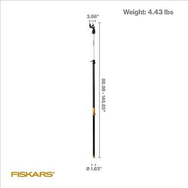 Fiskars 2-in-1 Extendable Tree Pruner and Pole Saw (Extends 7.9 - 12 feet) with Rotating Head, Pruning Stik Model with15-Inch Double-Grind Saw Blade, and Double Locking System - Image 7