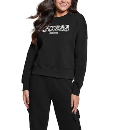 GUESS Women's Midge Sweatshirt, Jet Black - Image 1