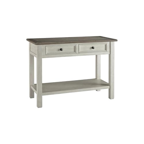 Signature Design by Ashley Bolanburg Farmhouse Rectangular Two Tone Sofa Table, Antique Cream - Image 1