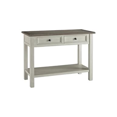 Signature Design by Ashley Bolanburg Farmhouse Rectangular Two Tone Sofa Table, Antique Cream - Image 1