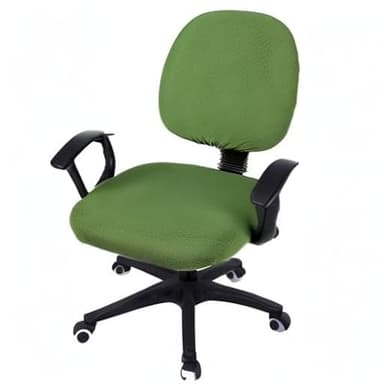 Smiry Stretch Jacquard Office Computer Chair Covers, Removable Washable Universal Desk Rotating Chair Slipcovers Protector, Seat + Backrest Cover, Olive Green - Image 9