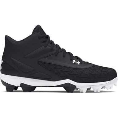 Under Armour Men's Leadoff Mid 3.0 Baseball Cleat, (001) Black/Black/White, 13, US - Image 5