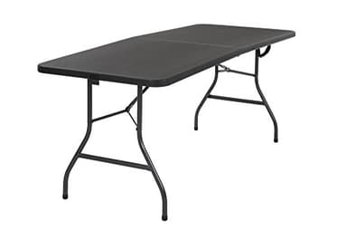 COSCO Molded Folding Banquet Table w/Handle, 6ft, Black - Image 1