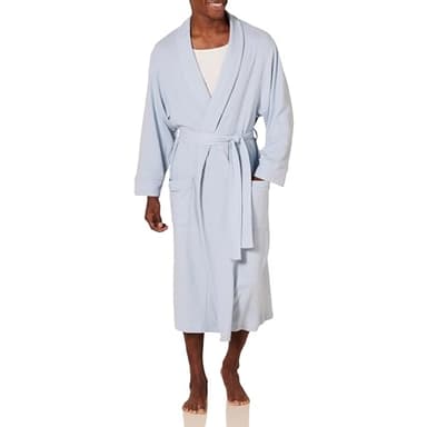 Amazon Essentials Men's Lightweight Waffle Bathrobe (Available in Big & Tall), Dusty Blue, XX-Large - Image 1