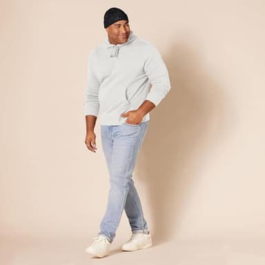 Amazon Essentials Men's Pullover Sweatshirt Hoodie, Big & Tall Options Available, Bright White, Medium - Image 8