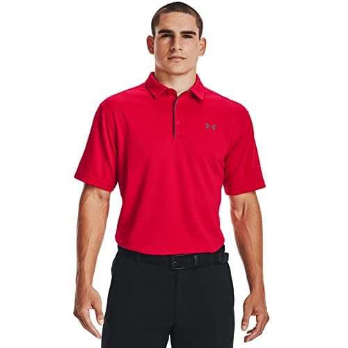 Under Armour Men's Tech Golf Polo , Red (600)/Graphite, X-Large - Image 1