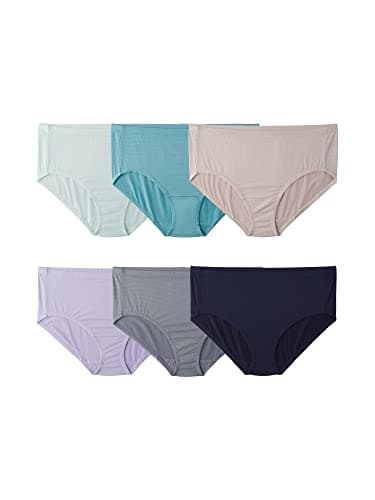 Fruit of the Loom Women's Size Underwear, Designed to Fit Your Curves, Brief-Cooling Stripes-Colors May Vary, 11 Plus - Image 1