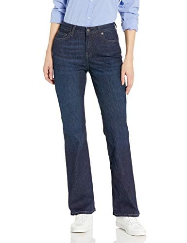 Amazon Essentials Women's Mid-Rise Stretchy Slim Bootcut Jean - Discontinued Colors, Dark Wash, 20 Long - Image 1