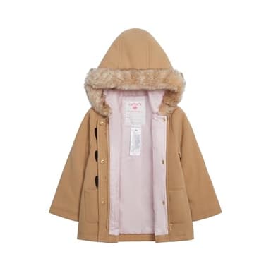 Carter's Baby Girls Faux Wool Winter Dress Coat, Khaki, 12 Months - Image 2