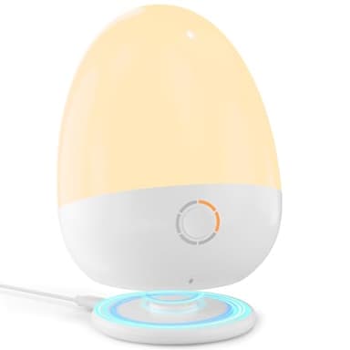 ZUZUKID Touch Egg Night Light for Baby Nursery, Rechargeable Portable Kids Nightlight Lamp with 1-6H Feeding Timer, 3 Color Temperatures Dimmable, Ideal for New Moms of Toddlers - Image 1