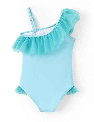 Disney Mickey and Friends Girls Swimsuits Minnie Mouse UPF 50 One Piece Bathing Suits Ruffle Sport Summer Beach Swimwear Green Quick Dry Size 12-13Y - Image 2