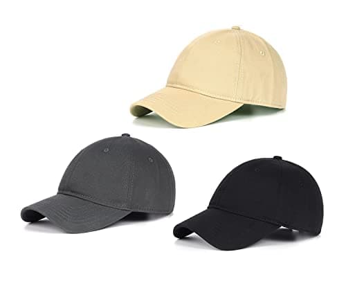 Zylioo 3 Packs XXL Bulk Baseball Cap Hat,Soft Crown Adjustable Dad Hats for Big Heads,Large Plain Solid Color Golf Caps - Image 1
