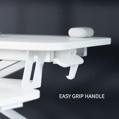 VIVO Height Adjustable 32 inch Standing Desk Converter with Dual 13 to 30 inch Monitor Stand, Sit Stand Monitor Mount and Desk Riser, White, DESK-V000K-M2W - Image 6