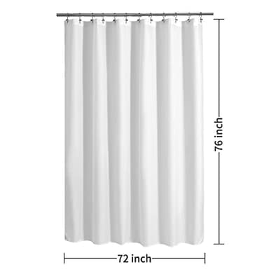 ALYVIA SPRING Long Fabric Shower Curtain Liner Waterproof - 72" x 76", Soft & Lightweight Long Shower Curtain with Magnets, Machine Washable - 72x76, White - Image 7
