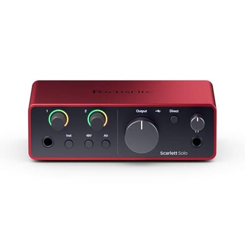 Focusrite Scarlett Solo 4th Gen USB Audio Interface, for the Guitarist, Vocalist, or Producer — High-Fidelity, Studio Quality Recording, and All the Software You Need to Record (Renewed) - Image 1