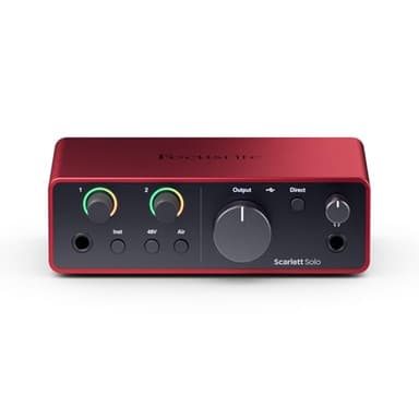 Focusrite Scarlett Solo 4th Gen USB Audio Interface, for the Guitarist, Vocalist, or Producer — High-Fidelity, Studio Quality Recording, and All the Software You Need to Record (Renewed) - Image 1