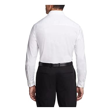 UNLISTED Men's Dress Shirt Slim Fit Solid, White, 17"-17.5" Neck 32"-33" Sleeve - Image 2
