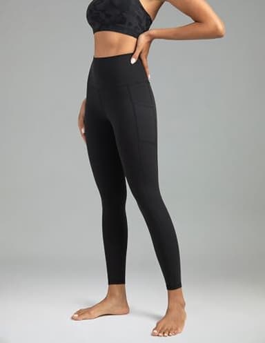 Colorfulkoala Women's High Waisted Tummy Control Workout Leggings 7/8 Length Yoga Pants with Pockets (L, Black) - Image 5