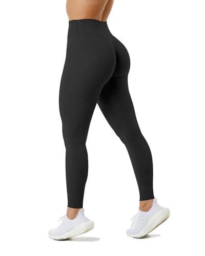 Unthewe High Waisted Butt Lifting Workout Gym Leggings for Women Buttery Soft Athletic Yoga Pants(U810-Black-S) - Image 1