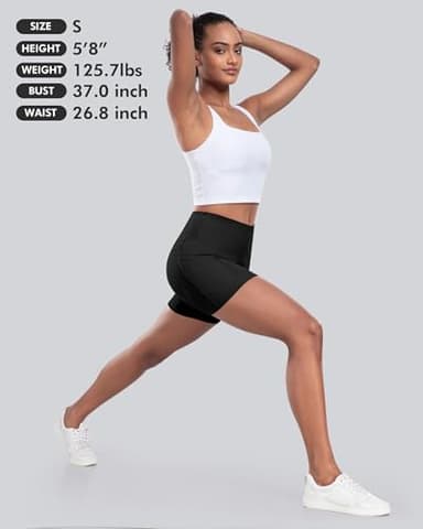 CHRLEISURE Womens Biker Yoga Shorts with Pockets: High Waisted Tummy Control Spandex Workout Athletic Gym Shorts 4 Packs(5'' 4Black, M) - Image 6