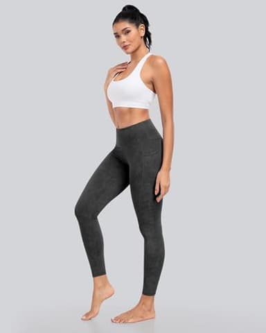 CHRLEISURE Leggings with Pockets for Women, High Waisted Tummy Control Workout Yoga Pants(5 Packs, MS-BlackGray, 2XL) - Image 4