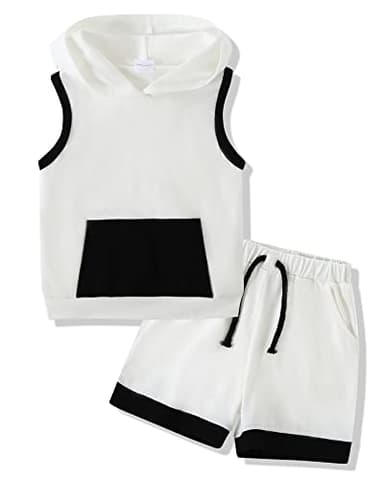 SANMIO 3T Boy Clothes for Toddler Boy Summer Outfits 2-3T Sleeveless Hooded T-shirt+Shorts 2pcs - Image 1