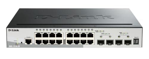 D-Link 20-Port Gigabit Stackable Smart Managed Switch 10G Uplinks | 16 Gigabit + 2 10GbE SFP+ and 2 SFP Ports| L2+/L3 Lite |VLANs |Web Managed |Surveillance Mode| NDAA Compliant (DGS-1510-20) - Image 1