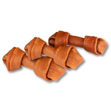 Ultra Chewy Turkey Tendon Knotted Bones for Dogs - Premium All-Natural, Hypoallergenic, Long-Lasting Dog Chew Treat, Easy to Digest, Ingredient Sourced from USA (5 Inches - 3 Pack) - Image 1