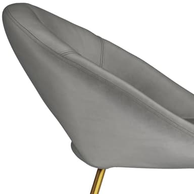 SIMPLIHOME Barrett Accent Chair - 24 inch Wide Upholstered Velvet Mid-Century Modern Accent Chair in Grey, for Living Room Seating with Curved Back, Deep Seat, and Gold Metal Base - Image 11