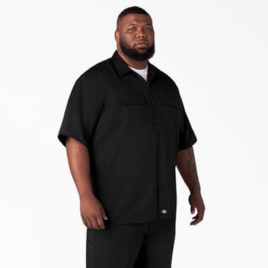 Dickies Men's Short Sleeve Work Shirt, Black - Image 3