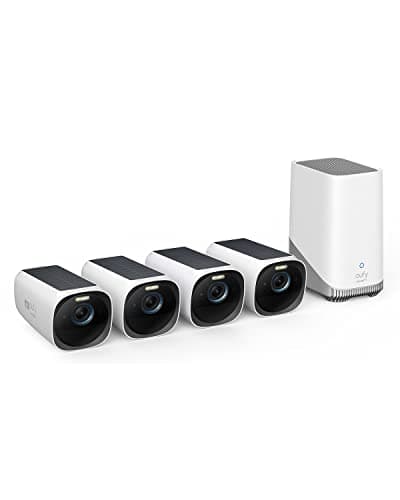 eufy Security eufyCam S330 (eufyCam 3) 4-Cam Kit, Security Camera Outdoor Wireless, 4K with Integrated Solar Panel, Face Recognition AI, Expandable Local Storage, Spotlight, No Monthly Fee - Image 1