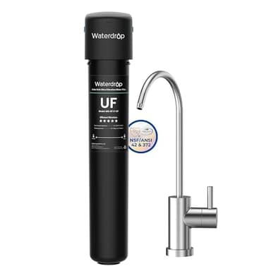 Waterdrop 17UB-UF 0.01 μm Ultra Filtration Under Sink Water Filter System for Baçtёria Reduction, Reduces Lead, Chlorine, Bad Taste & Odor, 24K Gallons, with Dedicated Brushed Nickel Faucet, USA Tech - Image 1