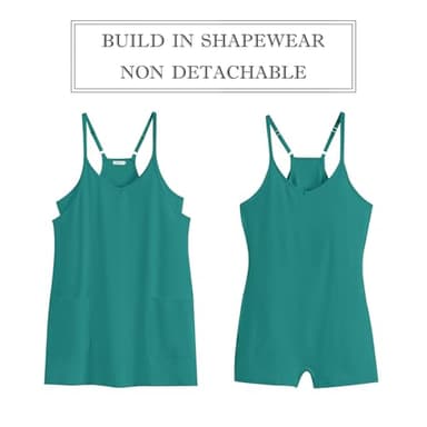 ANRABESS Women Athletic Dress Summer Tennis Workout Active Sports Mini Romper Dress Built in Shorts Travel Vacation Clothes Teal Large - Image 6